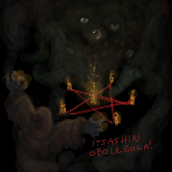 "Yea i'm here. What is it?" - Online Drawing Game Comic Strip Panel by Peyocay