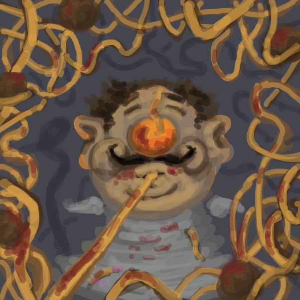 Sluuuuuuuuuuuuuuuuuuuurrrrrpppp! - Online Drawing Game Comic Strip Panel by Peyocay