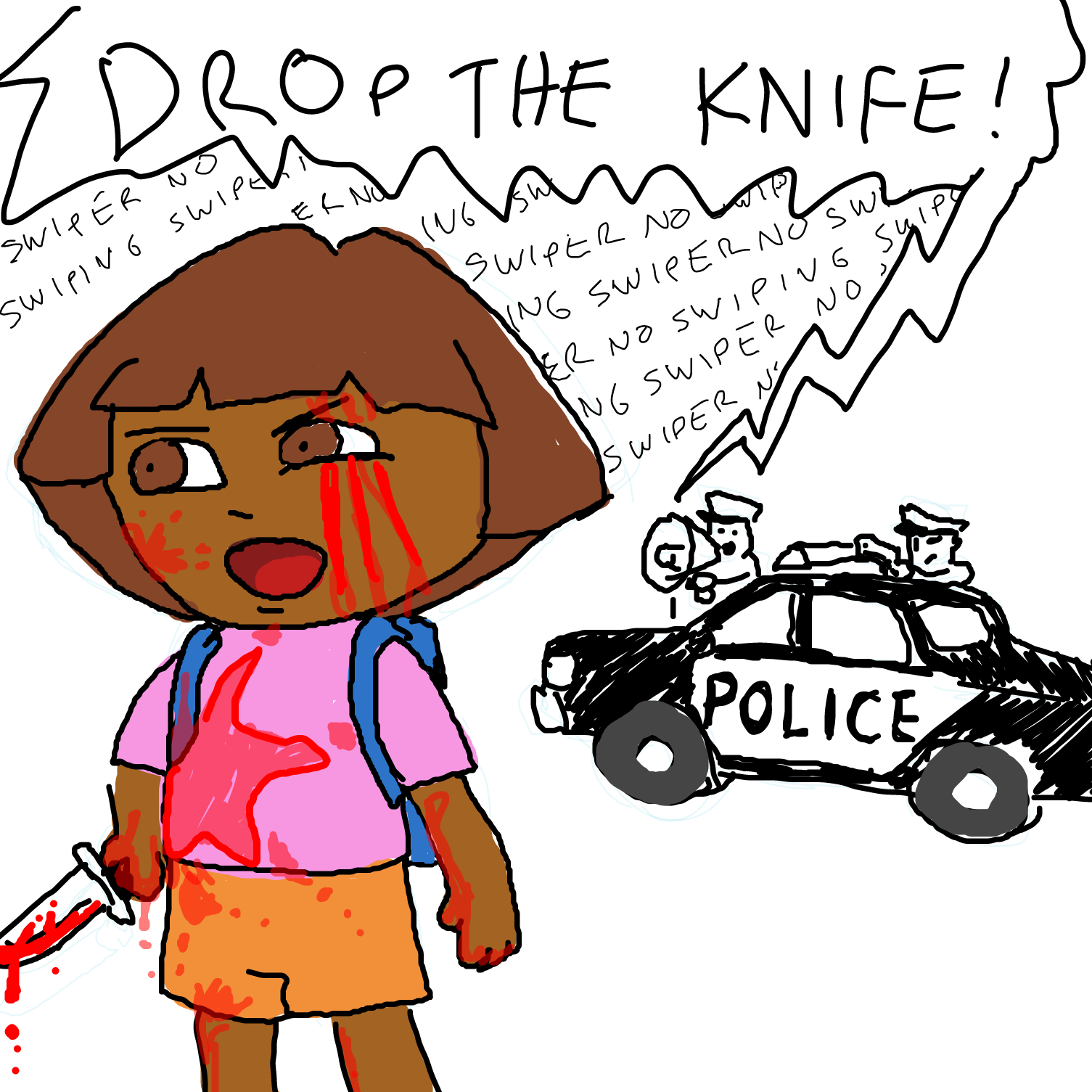 Drawing in Swiper No Swiping by Sabandija