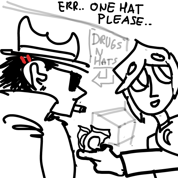 "Would you like fries with that?" - Online Drawing Game Comic Strip Panel by Peyocay