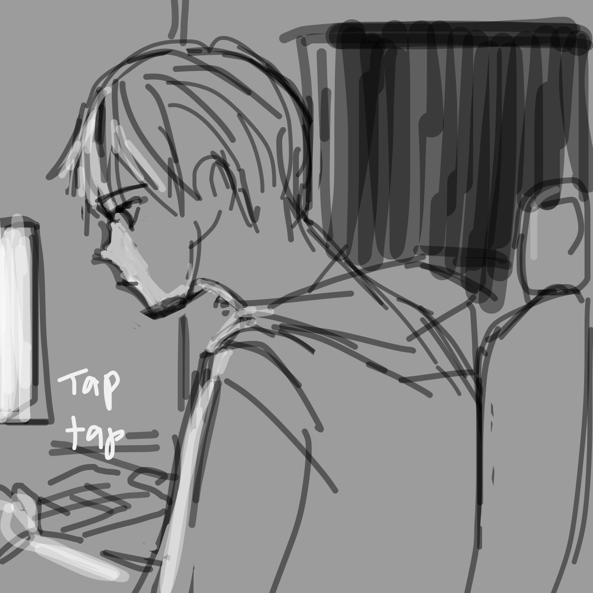 Guy is being approached by..... - Online Drawing Game Comic Strip Panel by Friedfishtticks