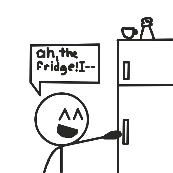 Drawing in Checking The Fridge by cherrybread
