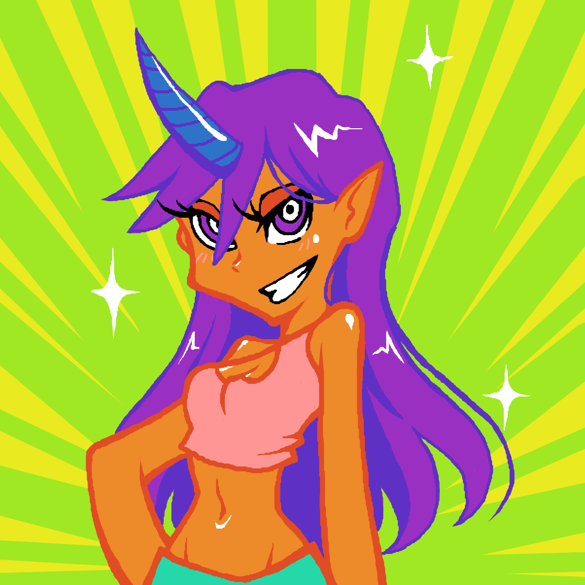 Drawing in CherryJerry with a Unicorn Horn by LinkIsMine