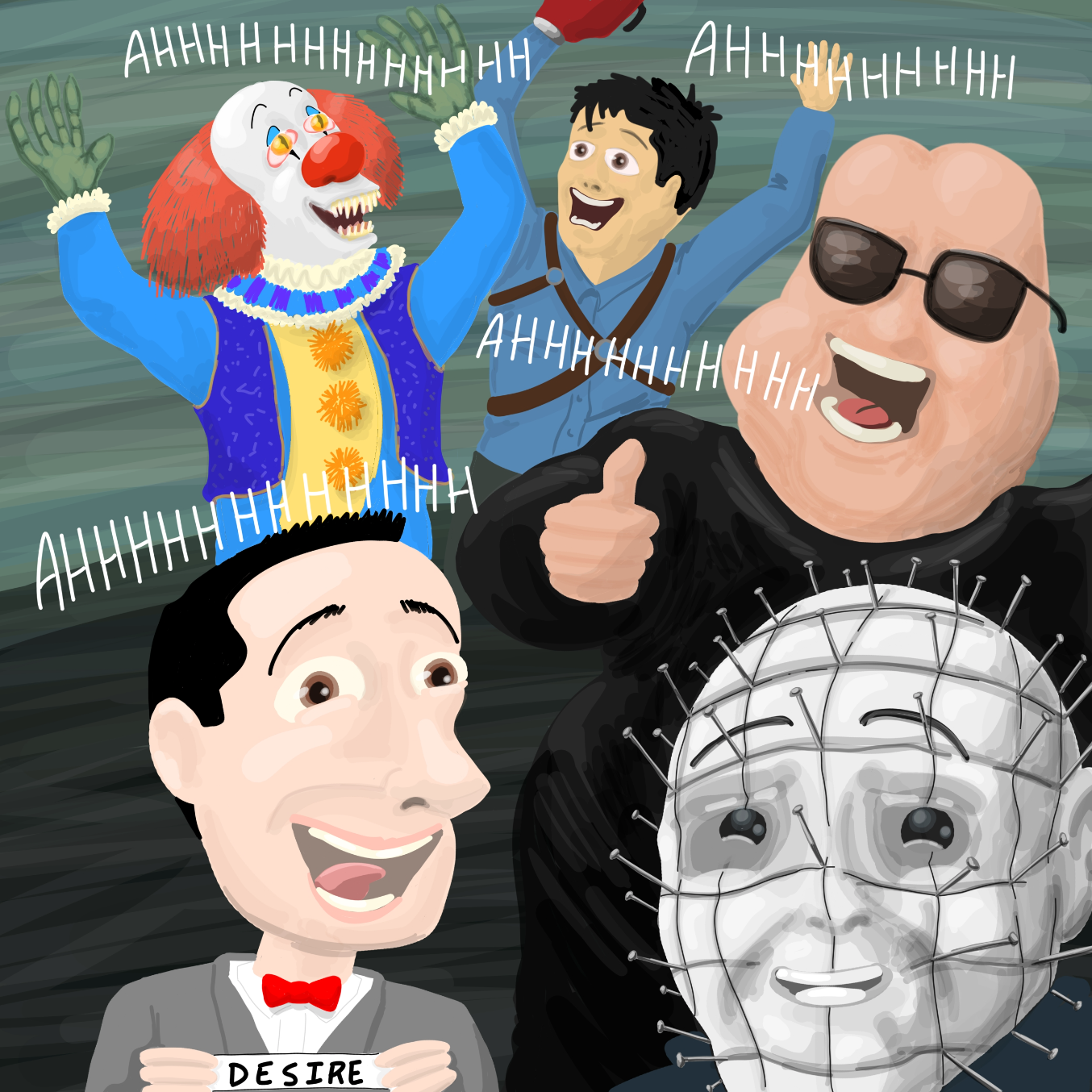 Today's secret word is "Desire" - Online Drawing Game Comic Strip Panel by Wizard Croissant