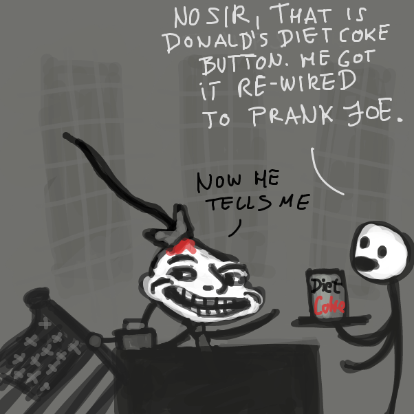 "By the way sir, what happened to the whaler who was here earlier?" "He grumbled something about getting another harpoon" - Online Drawing Game Comic Strip Panel by Peyocay