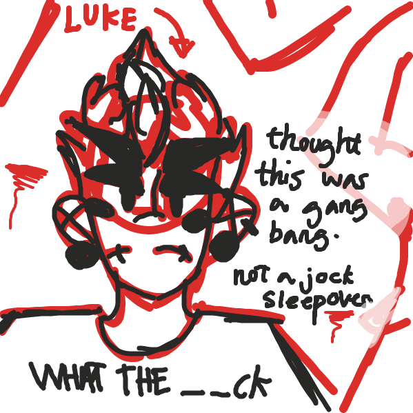 Drawing in twelve dudes in a twin sized bed by lukebuzzkill