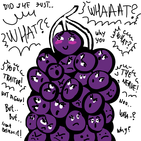 "Does the collective mean nothing to you?" - Online Drawing Game Comic Strip Panel by Peyocay