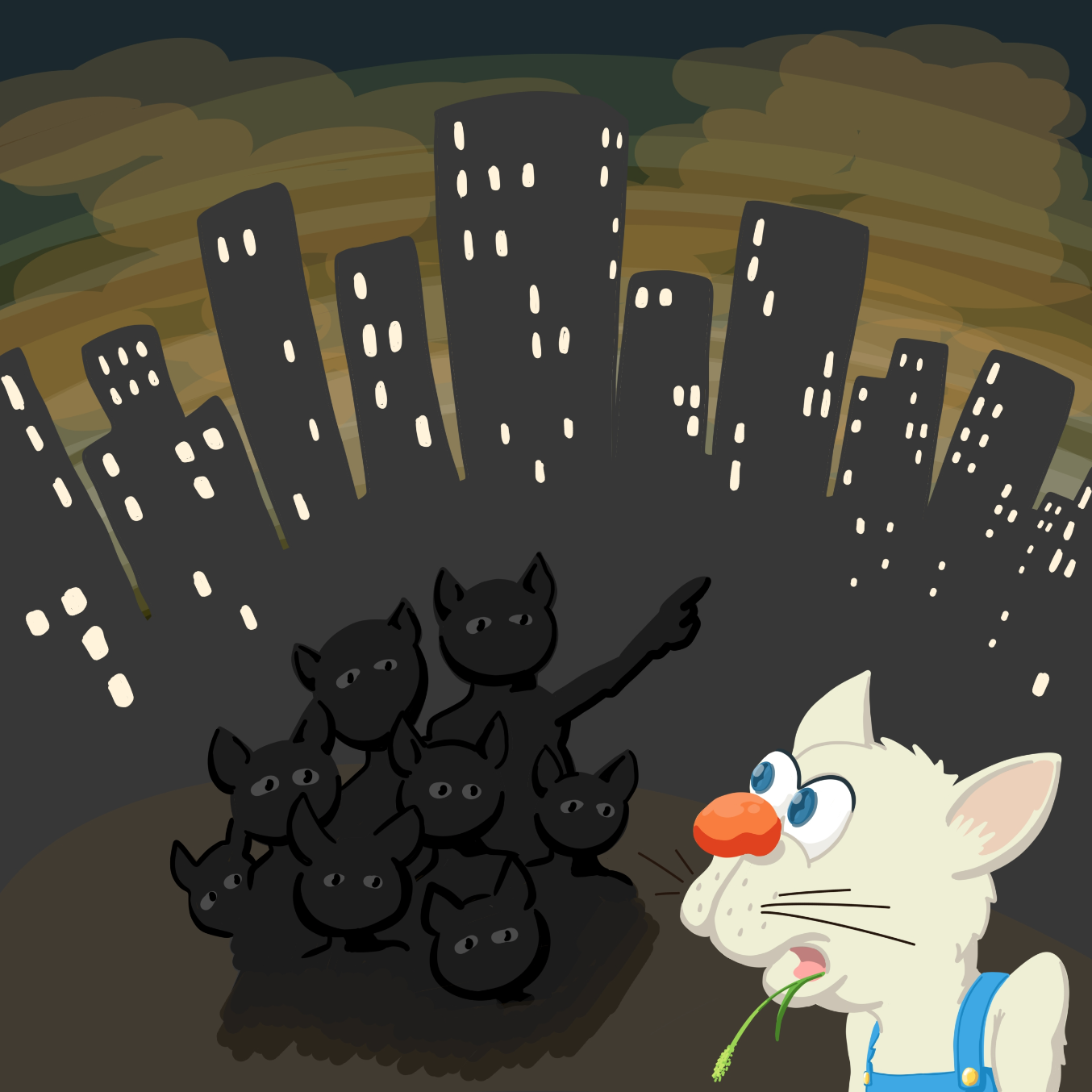 First panel in Get Back Honky Cat Better Get Back To The Woods drawn in our free online drawing game