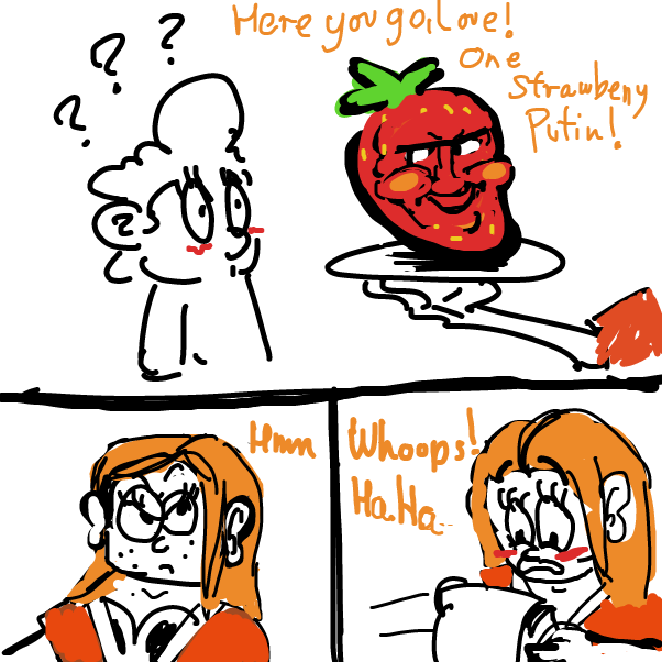 "Silly me, this was for table three.." - Online Drawing Game Comic Strip Panel by Peyocay