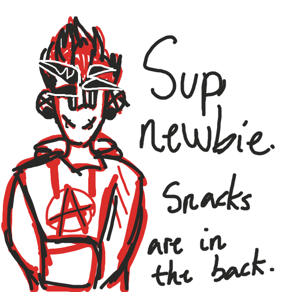 everybody, say hello to what's-it's-face.  - Online Drawing Game Comic Strip Panel by lukebuzzkill