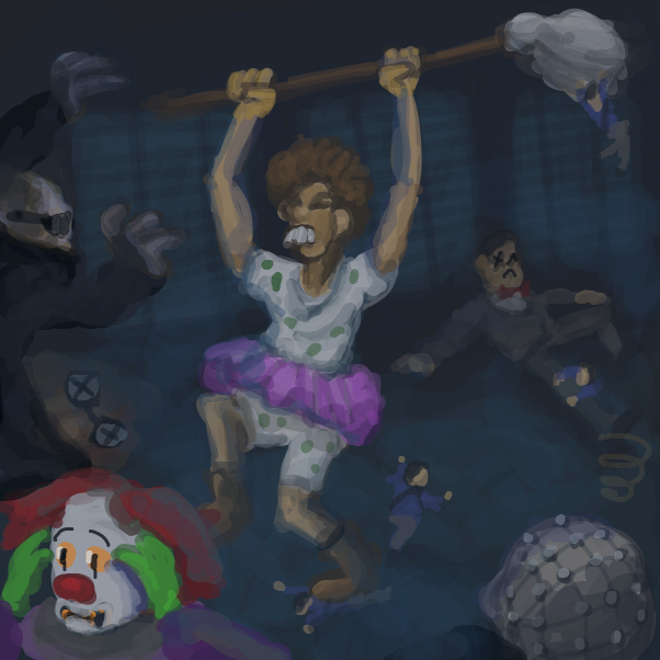 "Let's see if you got guts!" - Online Drawing Game Comic Strip Panel by Peyocay