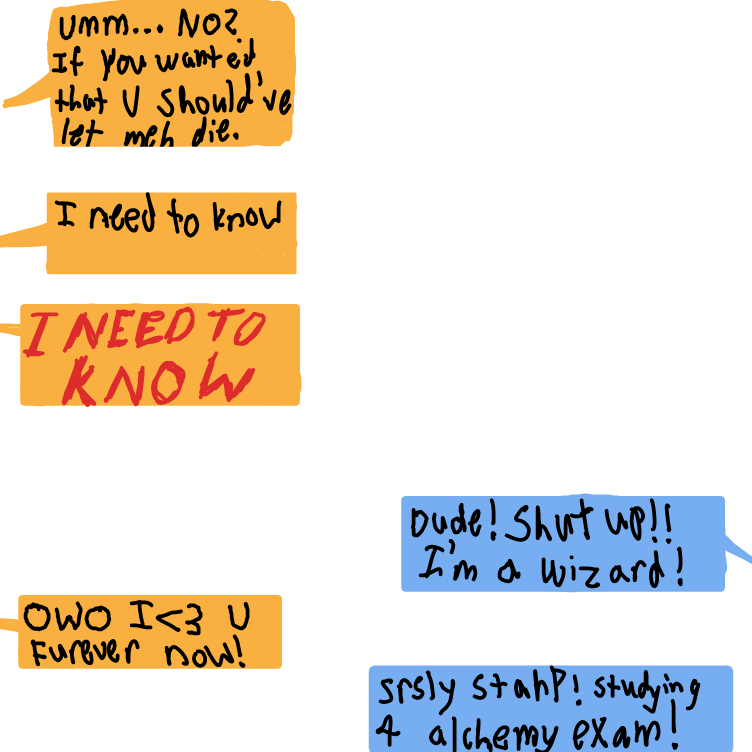 Y won't U shut up!!! Prof is looking @ me now scrw U! - Online Drawing Game Comic Strip Panel by Setin