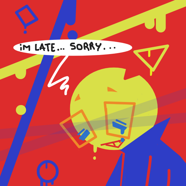 Drawing in red green blue by trashbag