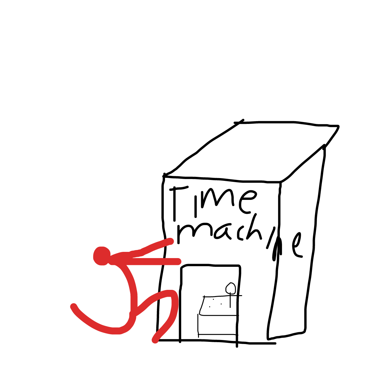 Drawing in time machine by TheOddExplorers