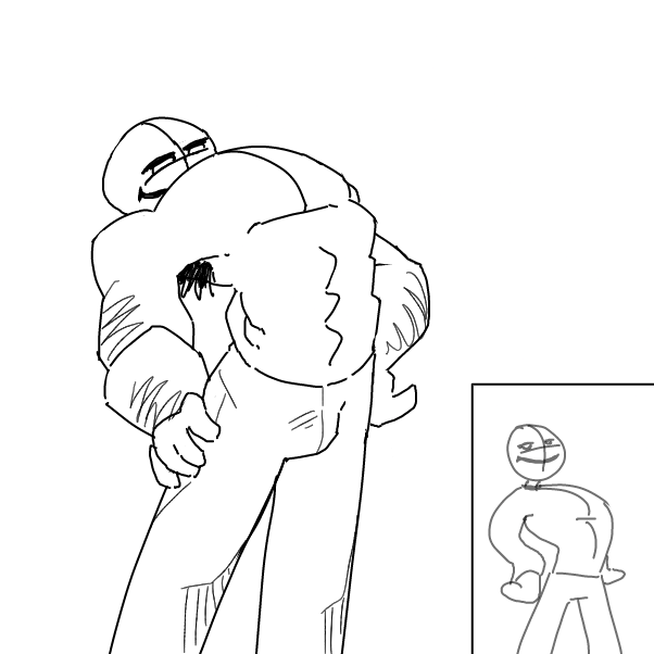 Can he break his back even more? - Online Drawing Game Comic Strip Panel by Mothbunita