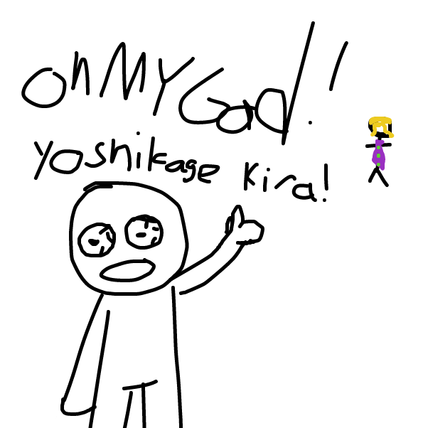 Drawing in Infamous Yoshikage Kira by snappuchan1