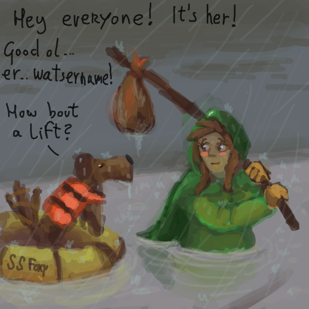 "..and she's still dressed like a hobbit! I cannot believe it!" - Online Drawing Game Comic Strip Panel by Peyocay