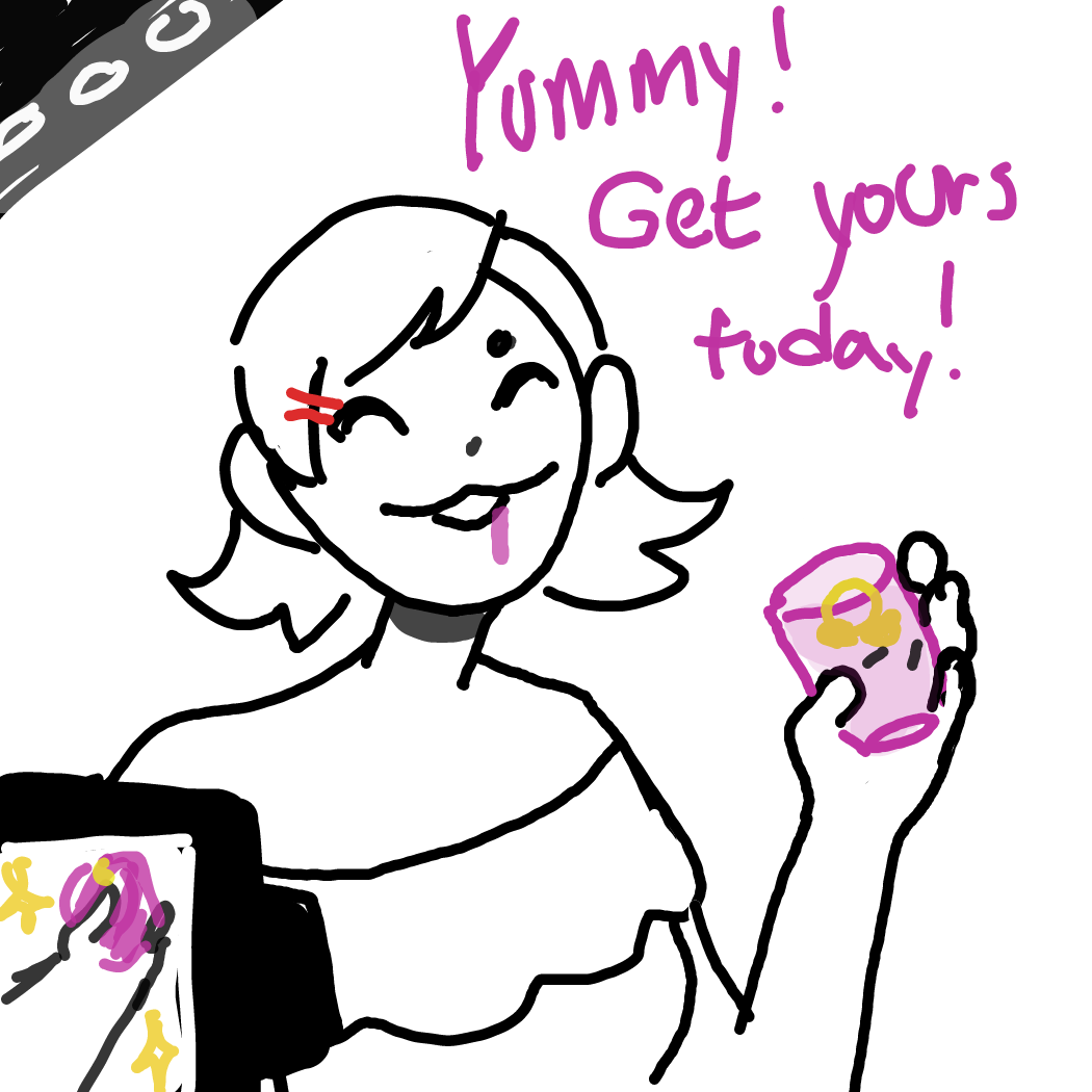 Drawing in Pink lemonade  by Rednightlights