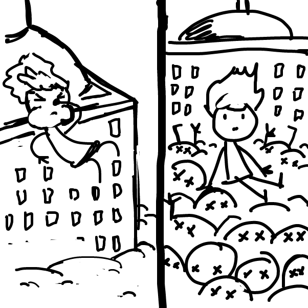 Drawing in Goodbye world by Peyocay