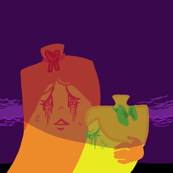 Defenceless towards the bony menace... - Online Drawing Game Comic Strip Panel by Mothbunita