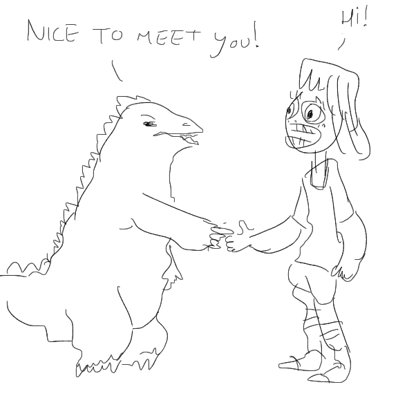 see us next week for Mothra and the Piman - Online Drawing Game Comic Strip Panel by Peyocay