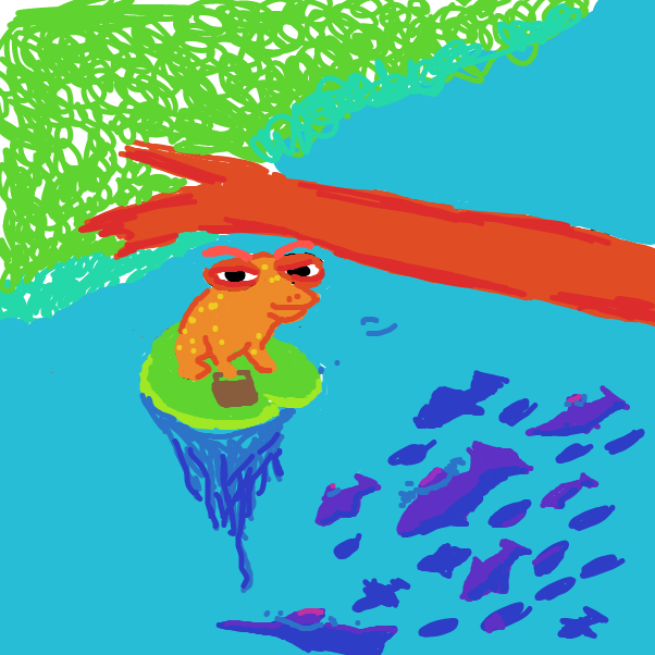 shady frog with a briefcase - Online Drawing Game Comic Strip Panel by turnip