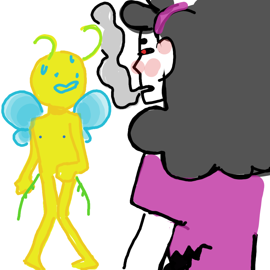 Drawing in ocs: bug drama by Rednightlights