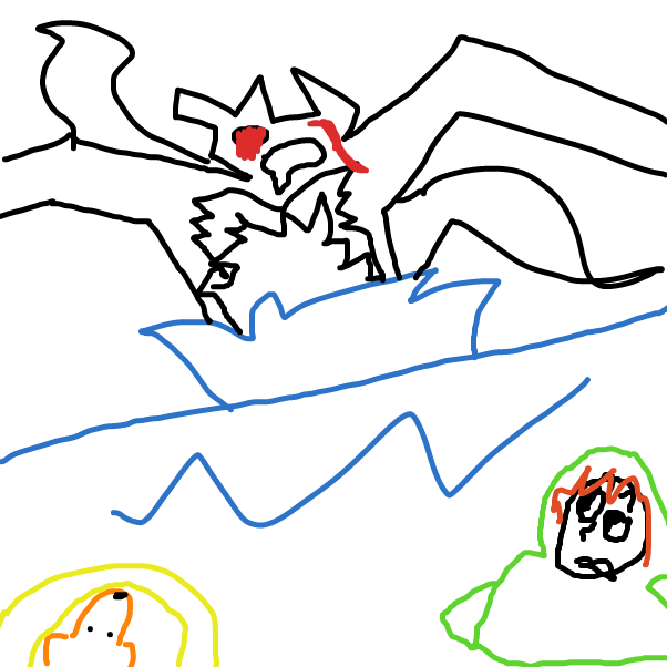 Monster attack!!! - Online Drawing Game Comic Strip Panel by Dannhampton