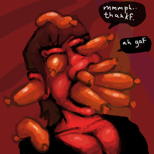 "tif takef me bab do my collef cheerleafin dafs" - Online Drawing Game Comic Strip Panel by Peyocay