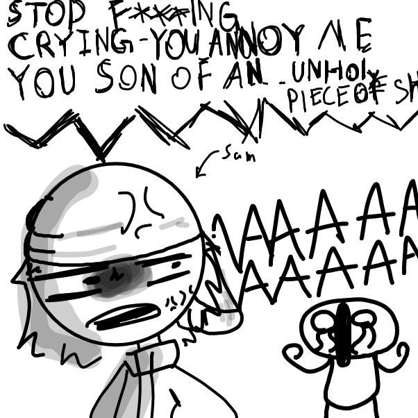 I think that i'm 90% sure that I would NEVER do that
Because I don't like to hurt other feeling .....
and i'm don't like being angry too (because it will end with me feeing guilt and cry)
i'm mostly angry when i'm breaking down... which is rarly happened - Online Drawing Game Comic Strip Panel by FifaSam