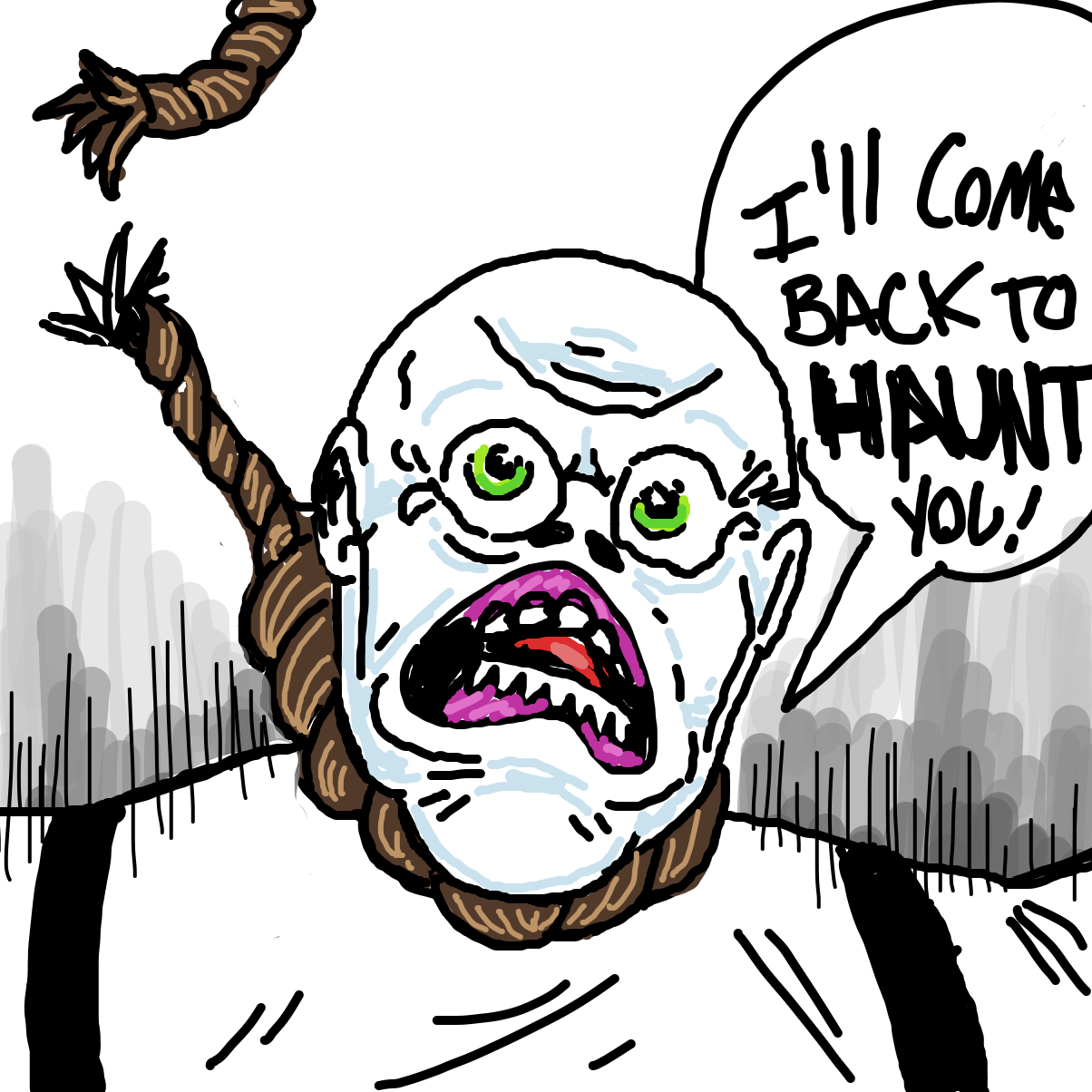 This man is capable of living beyond the splat. - Online Drawing Game Comic Strip Panel by Wolfbaker 