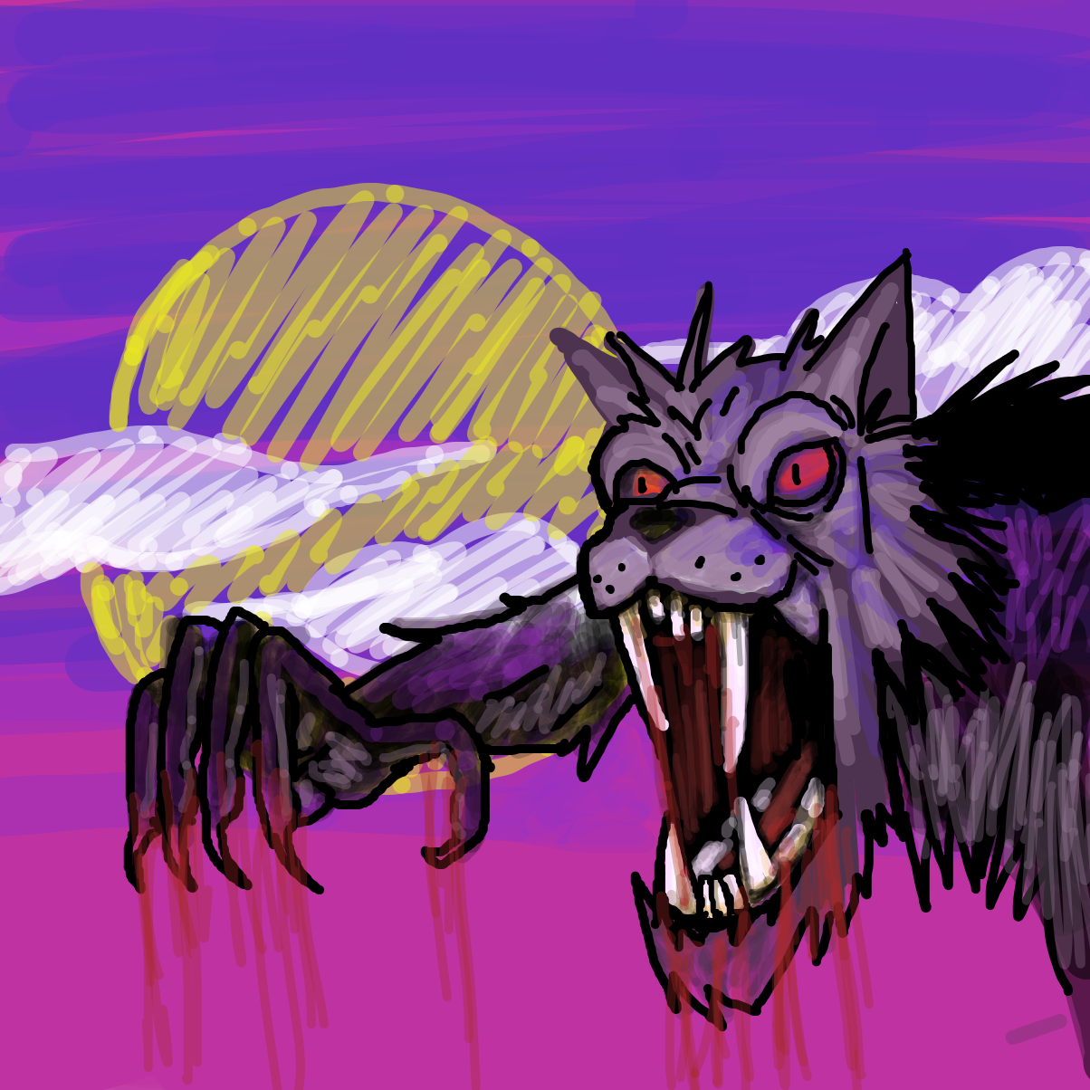 Full moon tonight! - Online Drawing Game Comic Strip Panel by Wolfbaker 