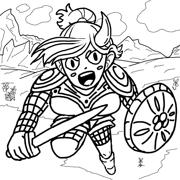 Warrior! - Online Drawing Game Comic Strip Panel by EggLeon
