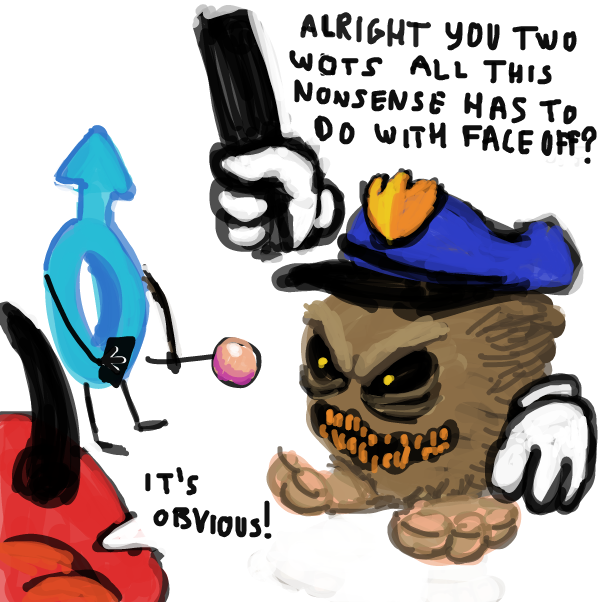 "careful son mocking the police can be hazardous to yer health" - Online Drawing Game Comic Strip Panel by Peyocay