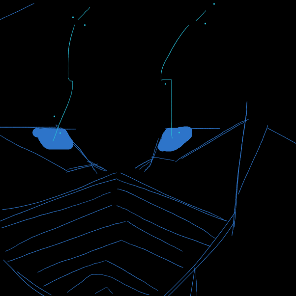 Drawing in dark blue gaze by jin