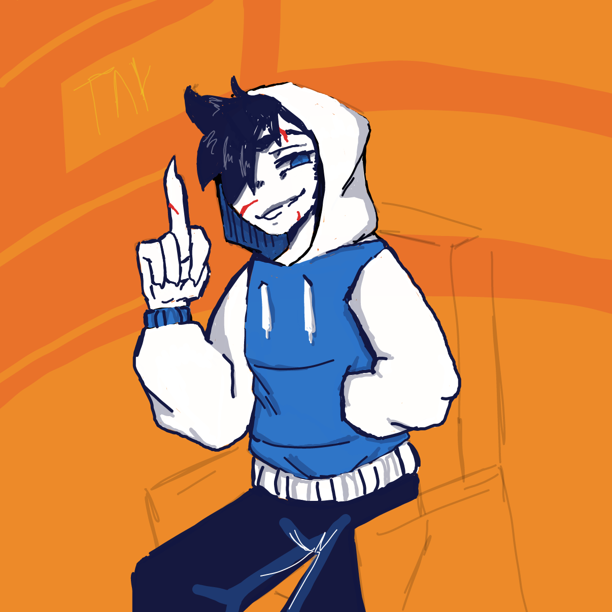 Drawing in creating OC based on song you listened right now by Badwolf