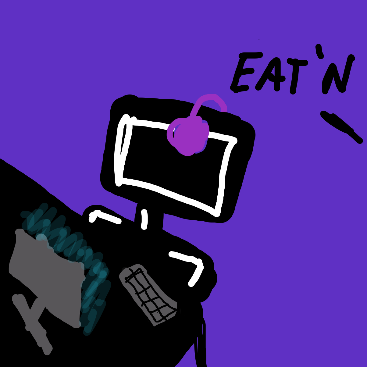 Eating ramen noodles - Online Drawing Game Comic Strip Panel by Uglyhuman