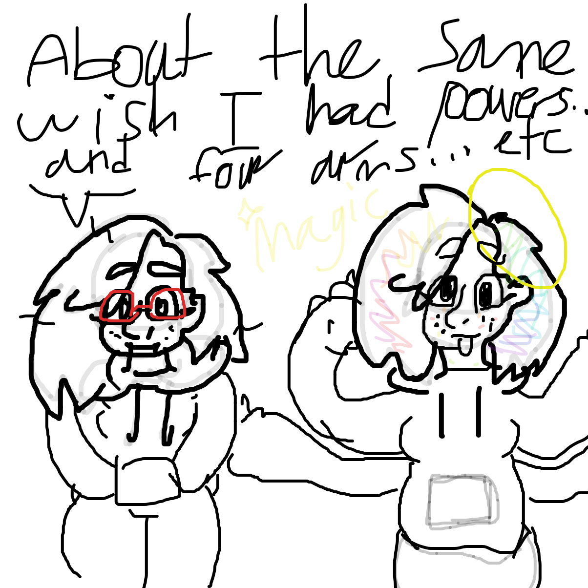 Lol I wish I had powers - Online Drawing Game Comic Strip Panel by YanaTheDankest