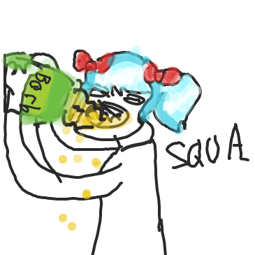 She decides that she will not stuff her face with borb food. - Online Drawing Game Comic Strip Panel by Eggo ;0