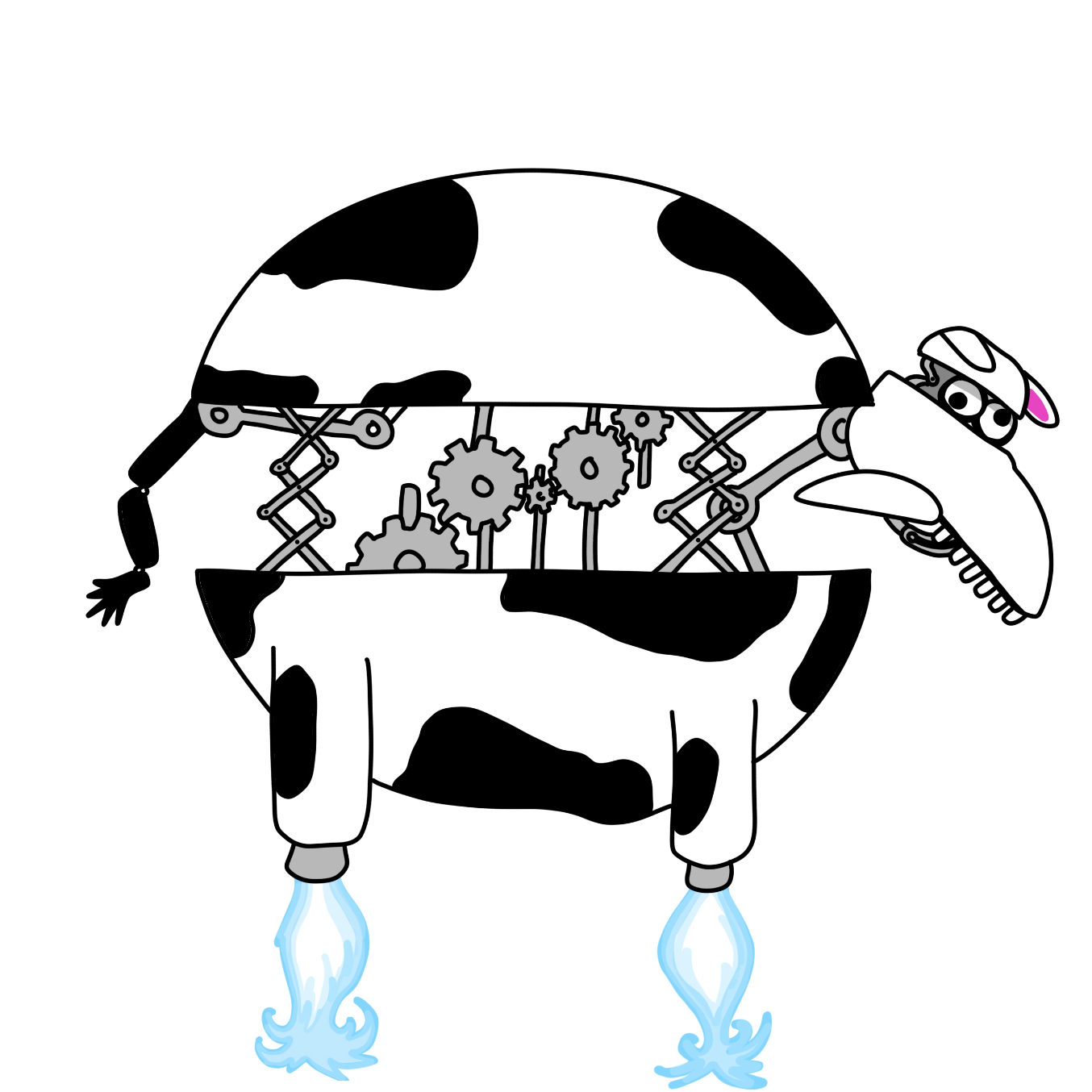 Drawing in cow by Wizard Croissant