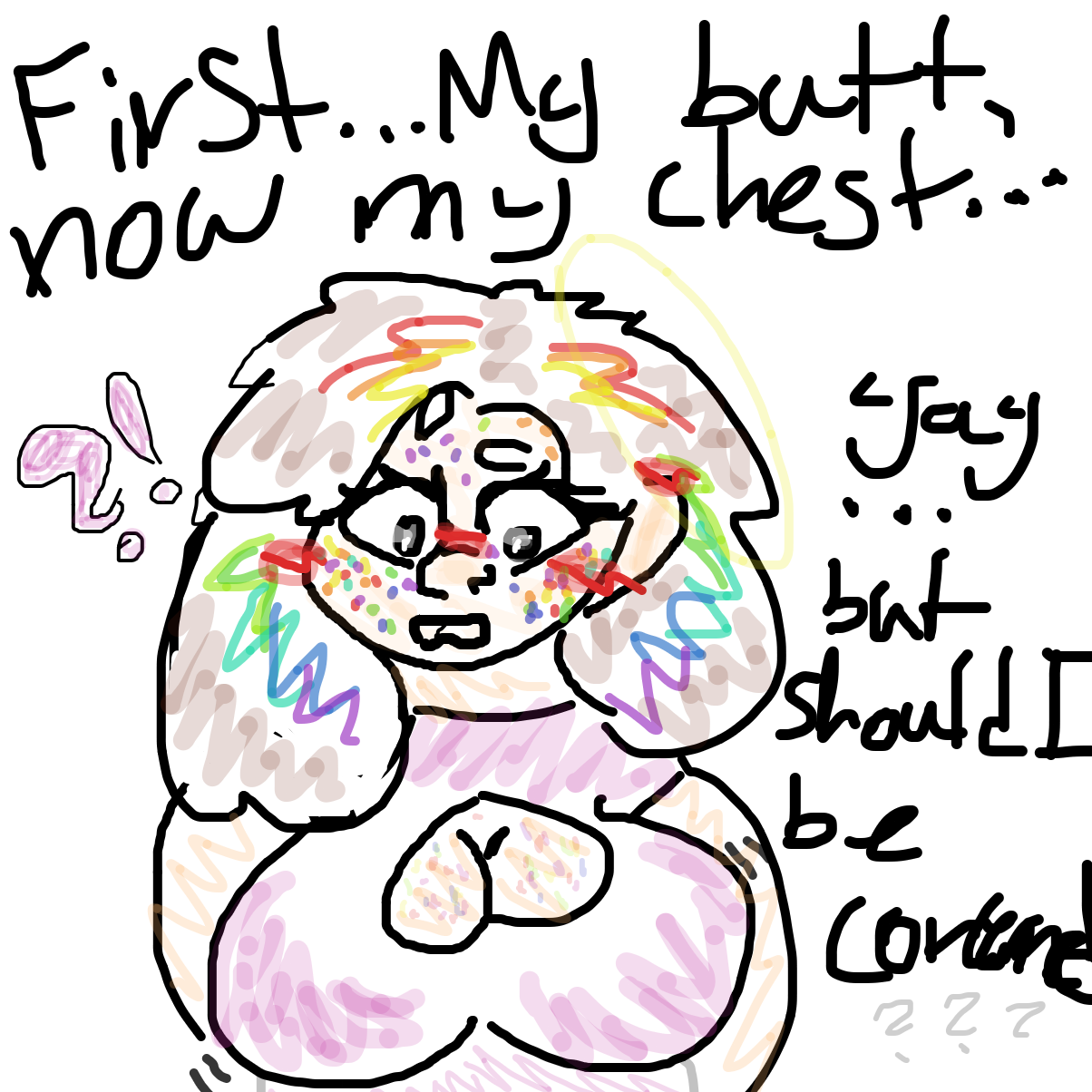 Should on be concerned on my new found thicc body?😂🤌 - Online Drawing Game Comic Strip Panel by YanaTheDankest