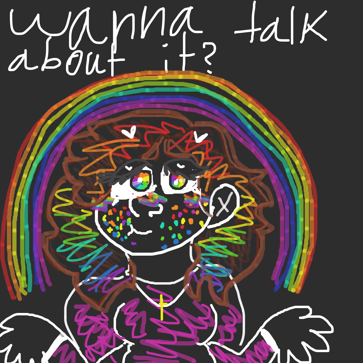 Wanna talk about it :)?
(Lmao I love how I’m a glow stick) - Online Drawing Game Comic Strip Panel by YanaTheDankest