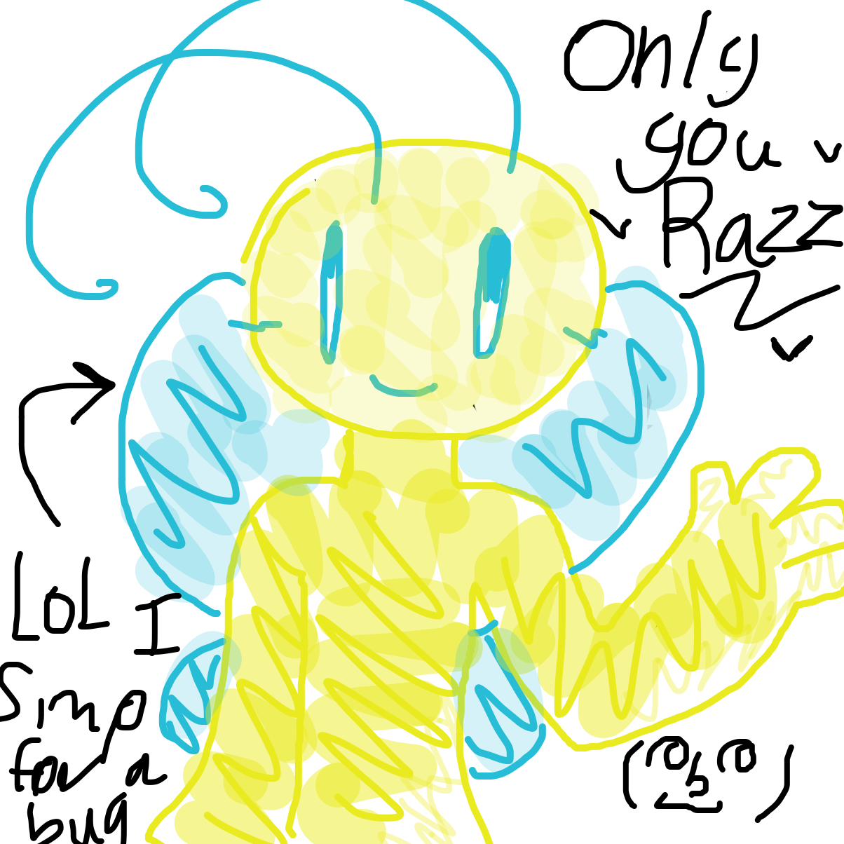 Lol I simp for Razzbug - Online Drawing Game Comic Strip Panel by YanaTheDankest