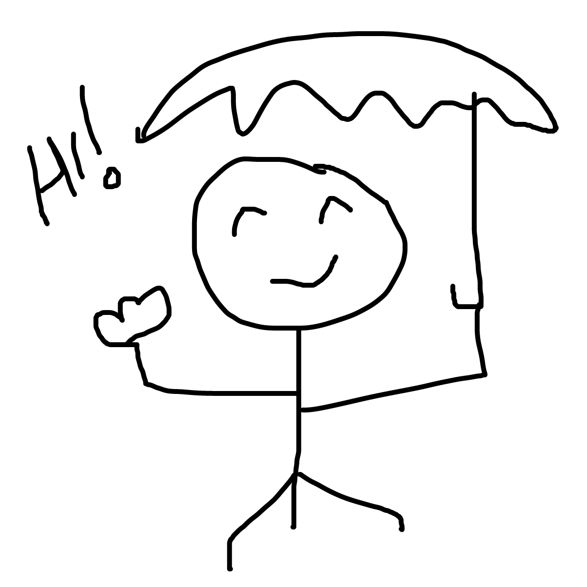 Its a rainy day - and Mr Stick is in a good mood to start a new day - Online Drawing Game Comic Strip Panel by Namrata