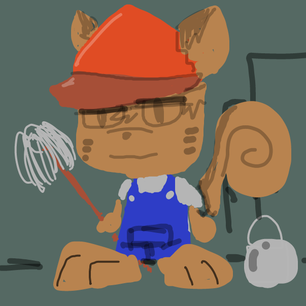 Drawing in squirrel janitor by FifaSam