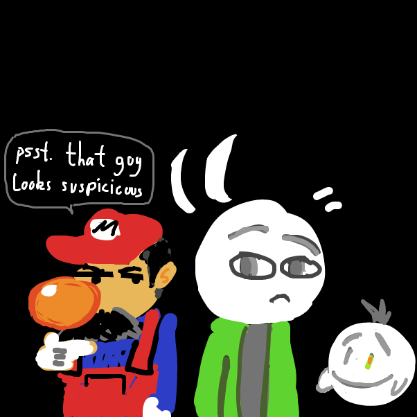 "I wouldn't turn my back on him if I were you" - Online Drawing Game Comic Strip Panel by Peyocay