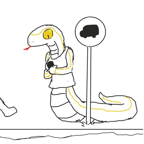 Because snake people take the bus too? - Online Drawing Game Comic Strip Panel by Derren