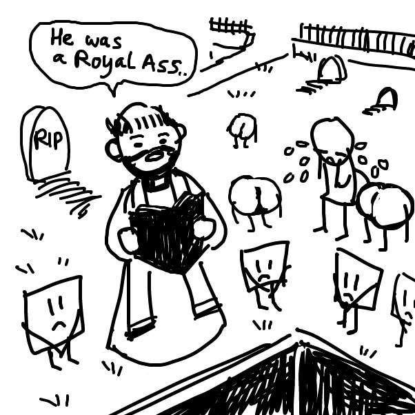 "the king of all asses" - Online Drawing Game Comic Strip Panel by Peyocay