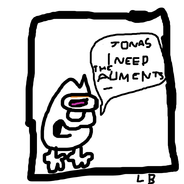 garfunk ask jonas for the aliments - Online Drawing Game Comic Strip Panel by ligmaballs