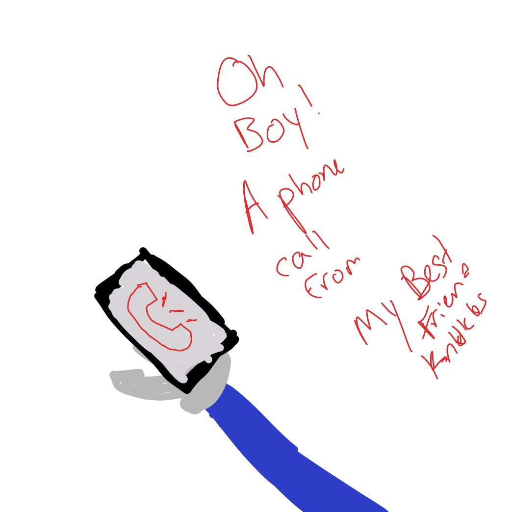 Drawing in Sonic gets a phone call  by Bagel